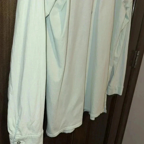 Eileen Fisher Long Sleeve Blouse Light Mint Green Womens Med 100% Cotton EUC - Picture 7 of 11